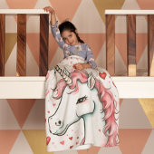 Niedliches Einhorn mit Herz Fleecedecke
