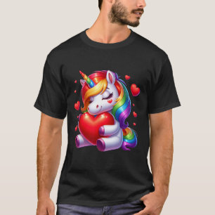 Niedliches Einhorn mit Herz-Valentinstag für Mädch T-Shirt