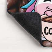 Niedliches Einhorn mit Kaffee Mousepad (Ecke)