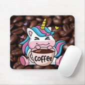 Niedliches Einhorn mit Kaffee Mousepad (Mit Mouse)