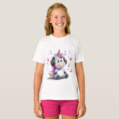 Niedliches Einhorn mit Kopfhörer-T - Shirt (Vorne ganz)