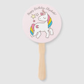 Niedliches Einhorn mit Niedlichen Sternen Geburtst Fächer (Rückseite)