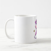 Niedliches Einhorn mit Regenbogen-Cartoon Kaffeetasse (Links)