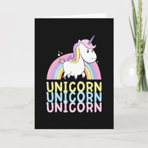 Niedliches Einhorn mit Regenbogen Kinder Geschenk  Karte