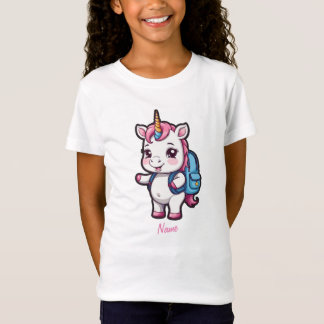 Niedliches Einhorn mit Schulrucksack T - Shirt