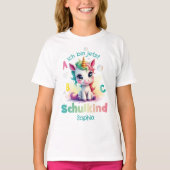 Niedliches Einhorn mit Seifenblasen - Schulkind | T-Shirt (Vorderseite)