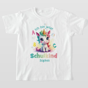 Niedliches Einhorn mit Seifenblasen - Schulkind T-Shirt