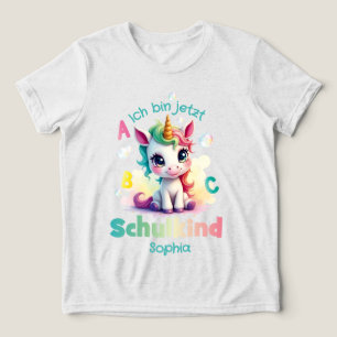 Niedliches Einhorn mit Seifenblasen - Schulkind   Tri-Blend Shirt