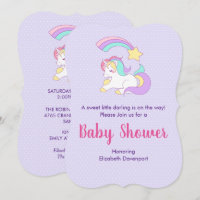 Niedliches Einhorn mit Shooting Star Baby Dusche