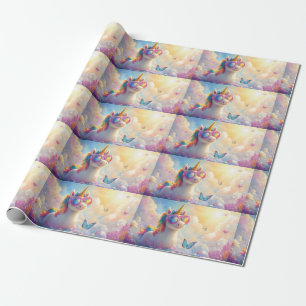 Niedliches Einhorn mit Sonnenbrille: Magisch und S Geschenkpapier