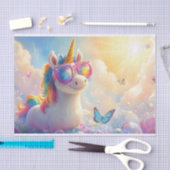 Niedliches Einhorn mit Sonnenbrille: Magisch und S Seidenpapier (Handwerk)