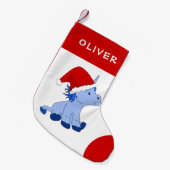 Niedliches Einhorn mit Weihnachtsmannmütze Kid`s Kleiner Weihnachtsstrumpf (Vorderansicht (hängend))