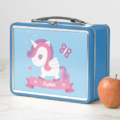 Niedliches Einhorn mit Wings Girls Metall Brotdose (Beispiel)