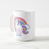 niedliches Einhorn, Monogramm Kaffeemaschine hinzu Kaffeetasse (Vorderseite Links)