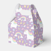 Niedliches Einhorn Muster Geburtstagsparty Gefalle Geschenkschachtel (Rückseite)