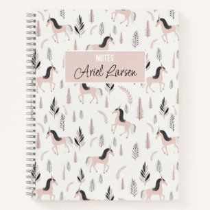 Niedliches Einhorn-Muster-Personalisiert-Notebook Notizblock