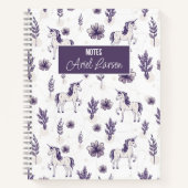 Niedliches Einhorn-Muster-Personalisiert-Notebook Notizblock (Vorderseite)