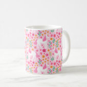 Niedliches Einhorn Muster Rosa Personalisierter Na Kaffeetasse (VorderseiteRechts)