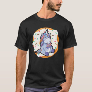 Niedliches Einhorn Nickerchen Sweet Donut Doughnut T-Shirt