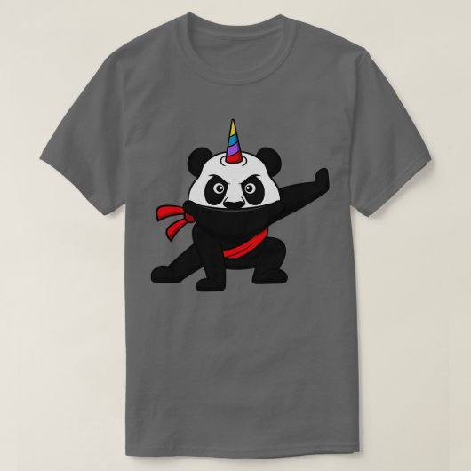 Niedliches Einhorn Panda Ninja Krieger Kindergesch T-Shirt (Design vorne)
