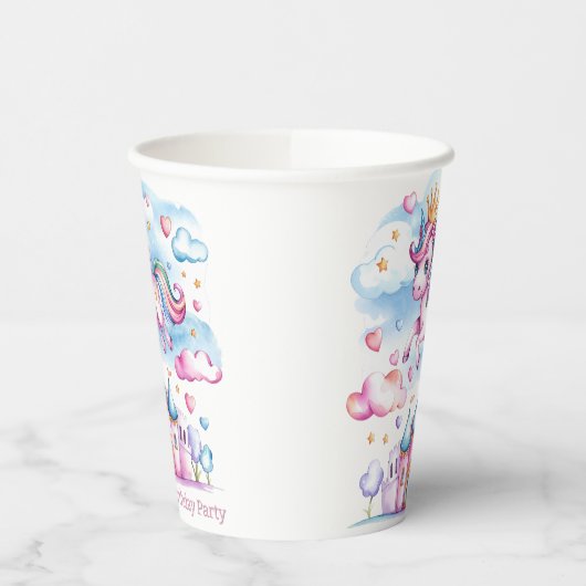 Niedliches Einhorn Pappbecher (Links)