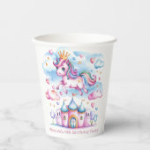 Niedliches Einhorn Pappbecher (Vorderseite)