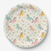 Niedliches Einhorn Pappteller (Vorderseite)