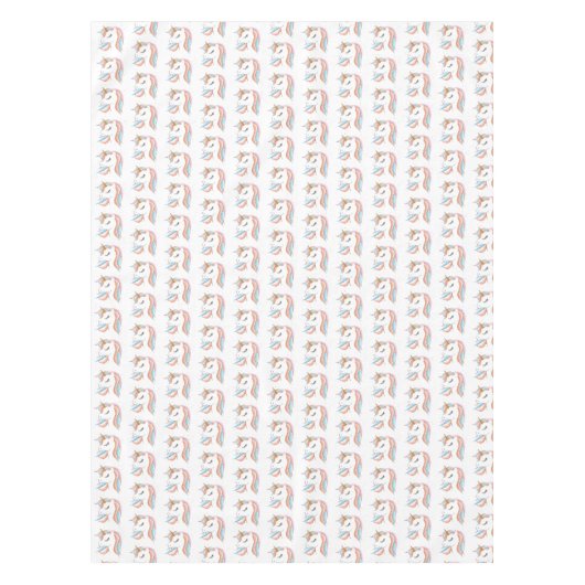Niedliches Einhorn Pastel Rainbow Rectangle Tischdecke (Vorderseite)