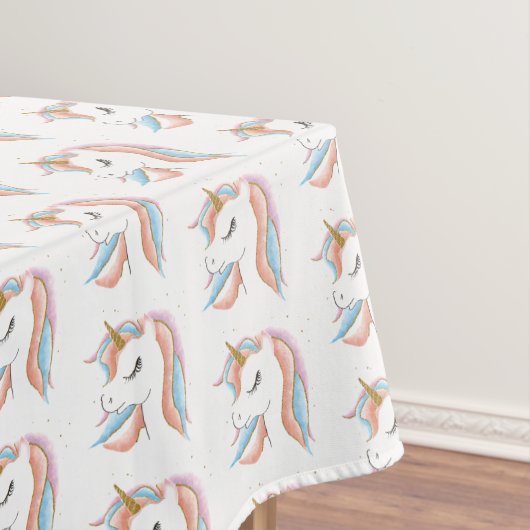 Niedliches Einhorn Pastel Rainbow Rectangle Tischdecke (Beispiel)