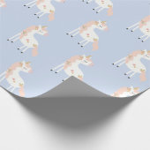 Niedliches Einhorn Pastel Rosa Lila Gold Geschenkpapier (Ecke)