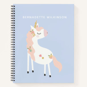 Niedliches Einhorn Pastellfarben Rosa Lila Goldnam Notizblock