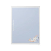 Niedliches Einhorn Pastellfarben Rosa Lila Goldnam Notizblock (Rotiert)