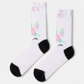 Niedliches Einhorn personalisieren Socken (Linkes Detail)