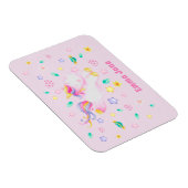 Niedliches Einhorn - Personalisiert rosa Kinder Magnet (Rechte Seite)