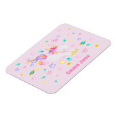 Niedliches Einhorn - Personalisiert rosa Kinder Magnet (Linke Seite)