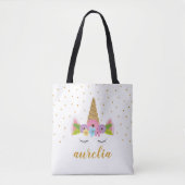 Niedliches Einhorn Personalisiert Tote Bag | Benut Tasche (Vorderseite)