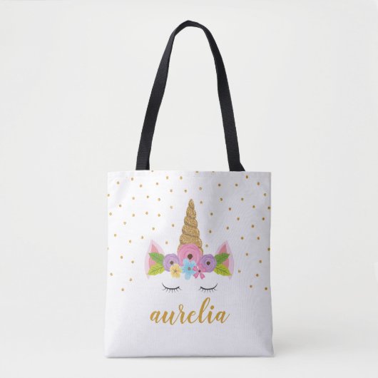 Niedliches Einhorn Personalisiert Tote Bag | Benut Tasche (Vorderseite)