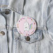Niedliches Einhorn - Personalisierte Rosa Girls' Button (Beispiel)
