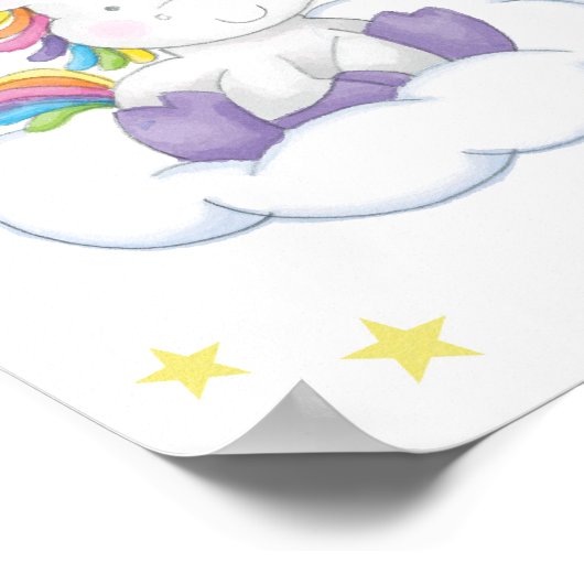 Niedliches Einhorn Poster (Ecke)
