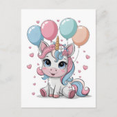 Niedliches Einhorn Postkarte (Vorderseite)