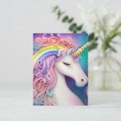 Niedliches Einhorn Postkarte (Stehend Vorderseite)