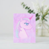 niedliches Einhorn Postkarte (Stehend Vorderseite)