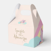 Niedliches Einhorn-Regenbogen-Pastel-Gable-Gefältb Geschenkschachtel (Rückseite)