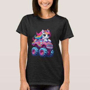 Niedliches Einhorn Reiten Rosa Monster LKW Einhorn T-Shirt