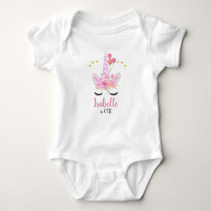 Niedliches Einhorn Rosa Florenz Baby Strampler
