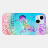 Niedliches Einhorn-Rosa Glitzer Regenbogenaqua Mon Case-Mate iPhone Hülle (Rückseite (Horizontal))