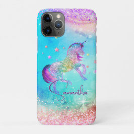 Niedliches Einhorn-Rosa Glitzer Regenbogenaqua Mon Case-Mate iPhone Hülle