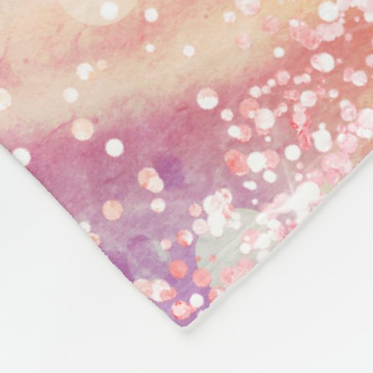 Niedliches Einhorn-Rosa Glitzer Regenbogenaqua Mon Fleecedecke (Ecke)