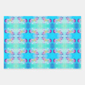 Niedliches Einhorn-Rosa Glitzer Regenbogenaqua Mon Geschenkpapier Set (Vorderseite 3)
