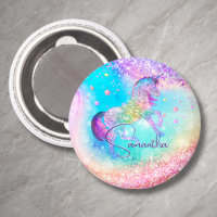 Niedliches Einhorn-Rosa Glitzer Regenbogenaqua Mon